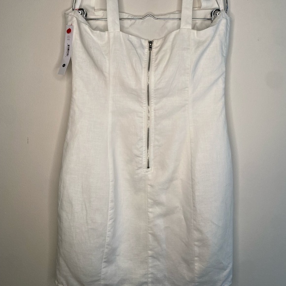 NWT AQUA Bloomingdale’s White Linen Square Neck Dress - Picture 5 of 7